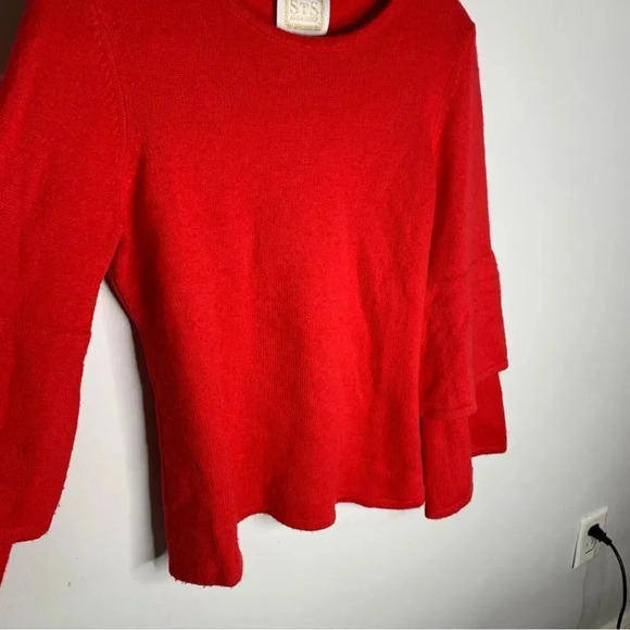 Sail to Sable Cashmere Wool Blend Bell Sleeve Sweater - Picture 4 of 10